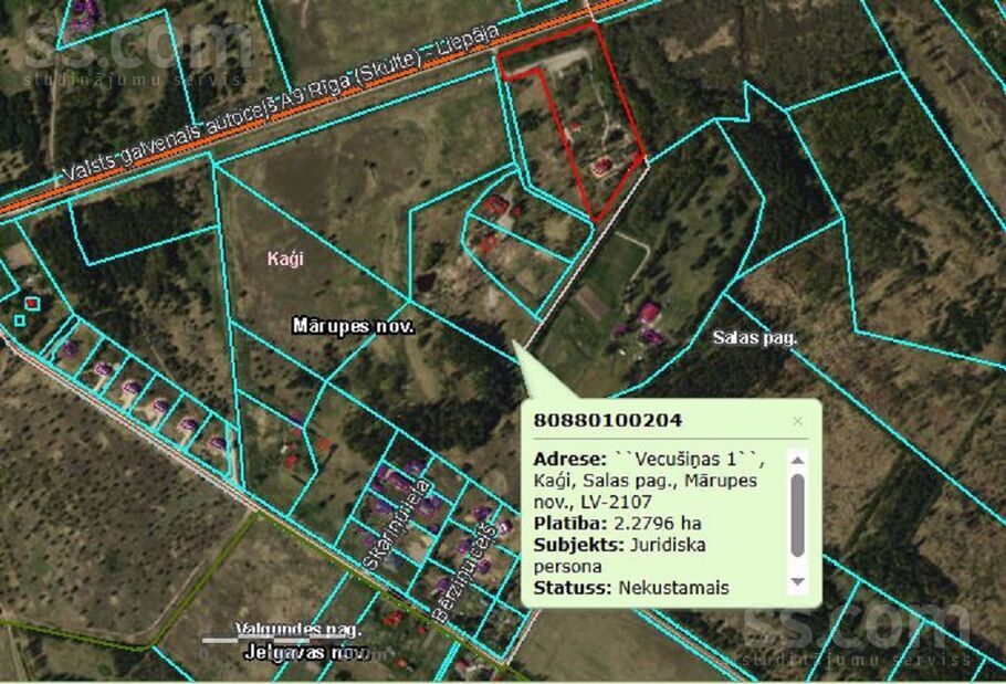 Vecušiņas 1, Kaģi, Rīgas rajons, Salas pag. — zeme