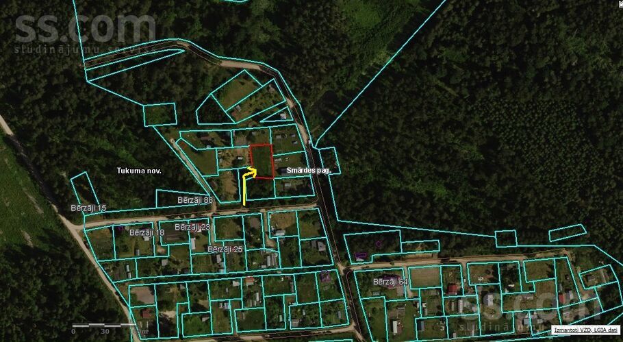 Bērzāji 9, Milzkalne, Tukums un raj., Smārdes pag. — zeme