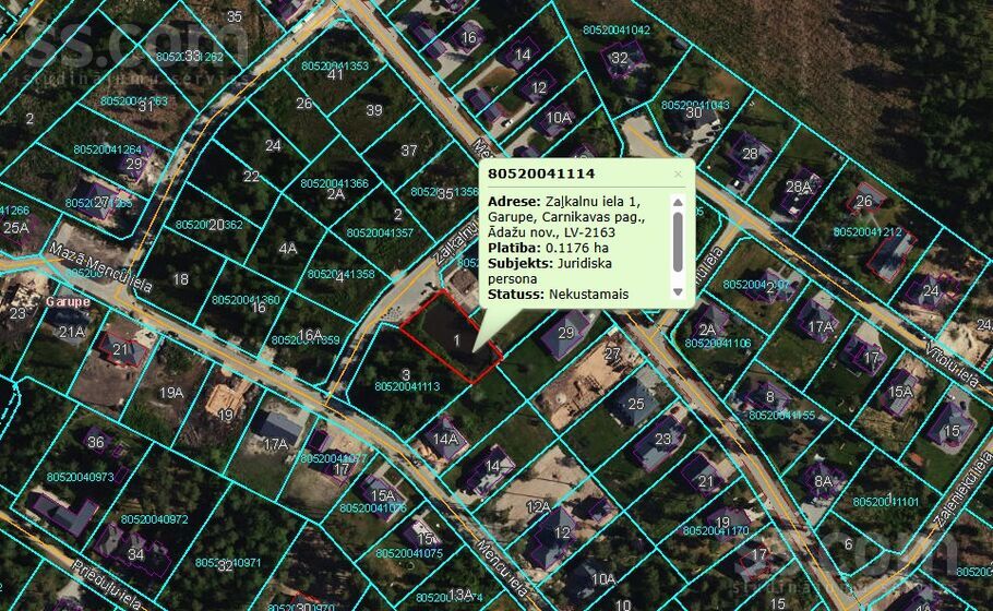 Zaļkalnu iela 1, Garupe, Rīgas rajons, Carnikavas nov. — zeme