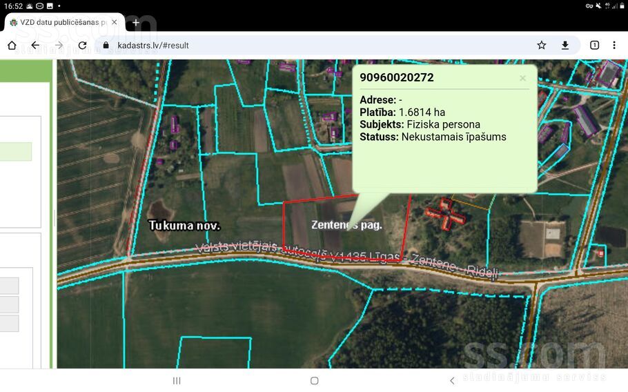 Rietumi, Zentene, Tukums un raj., Zentenes pag. — zeme