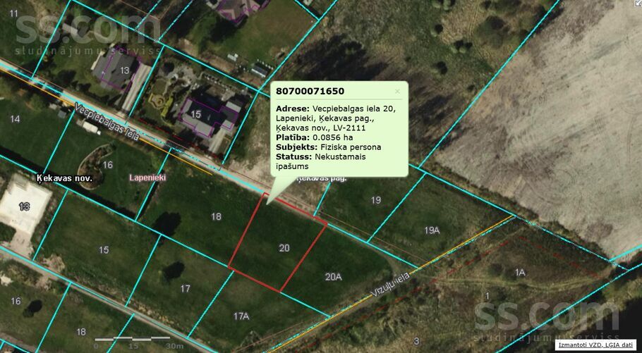 Vecpiebalgas 20, Rīgas rajons, Baloži — zeme