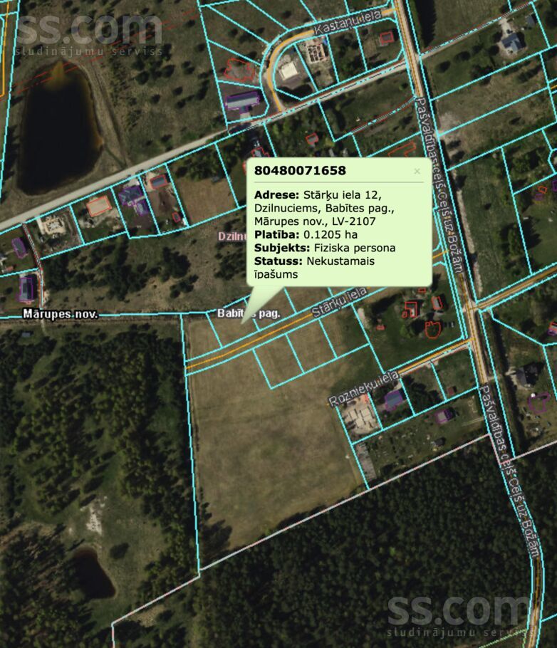 Stārķu iela 12, Dzilnuciems, Rīgas rajons, Babītes pag. — zeme