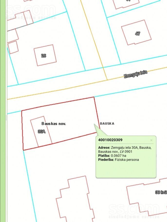 Zemgaļu 30a, Bauska un raj., Bauska — zeme
