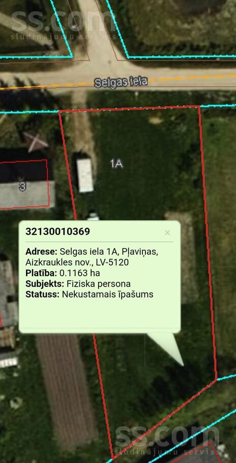 Selgas 1a, Aizkraukle un raj., Pļaviņas — zeme