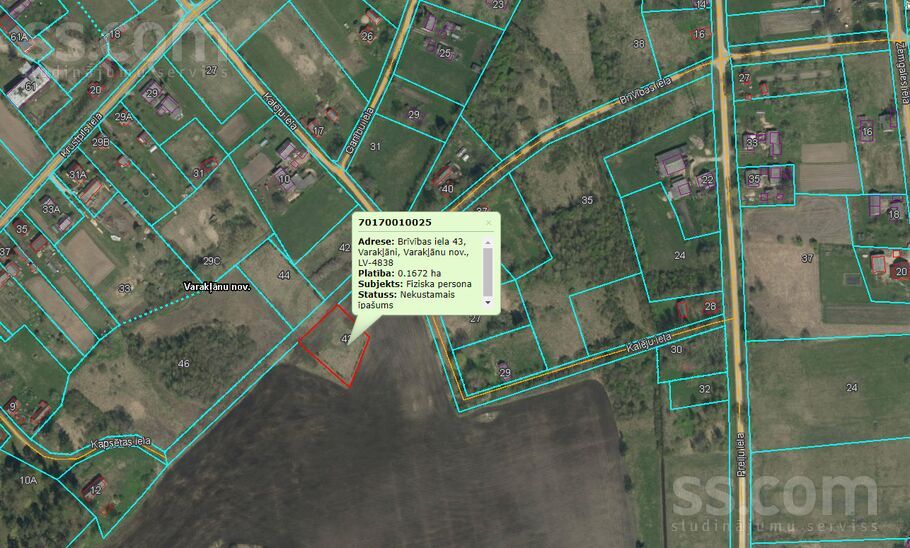 Brīvības iela 43, Madona un raj., Varakļāni — zeme