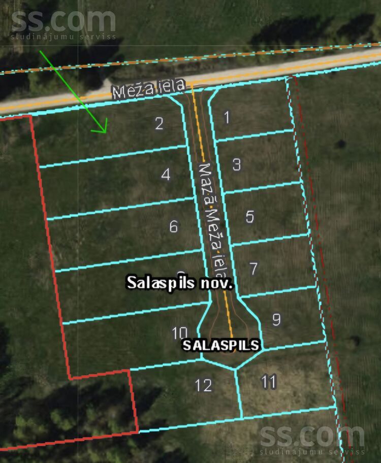 Mazā Meža 2, Rīgas rajons, Salaspils — zeme
