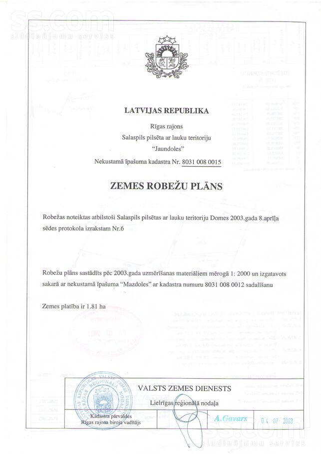 Jaundoles, Rīgas rajons, Salaspils — zeme