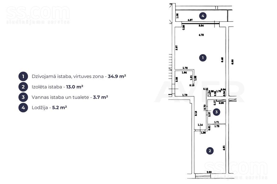 Lielā 19k-2, Mārupe, Rīgas rajons, Mārupes pag. — dzivoklis