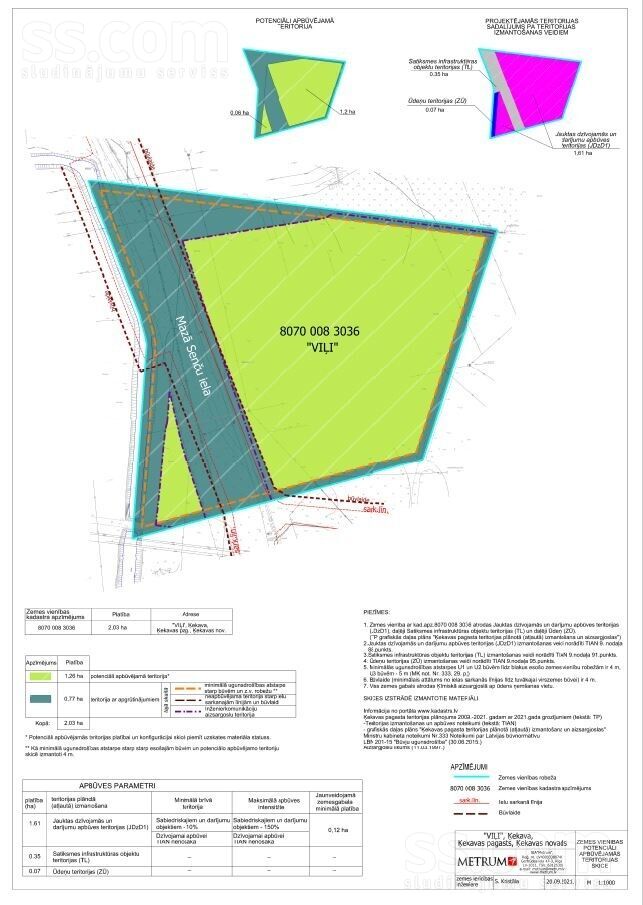 Mazā senču iela, Ķekava, Rīgas rajons, Ķekavas pag. — zeme