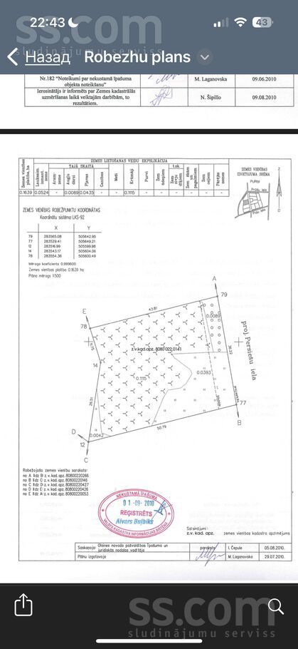 Persiesu 4, Rīgas rajons, Olaines pag. — zeme