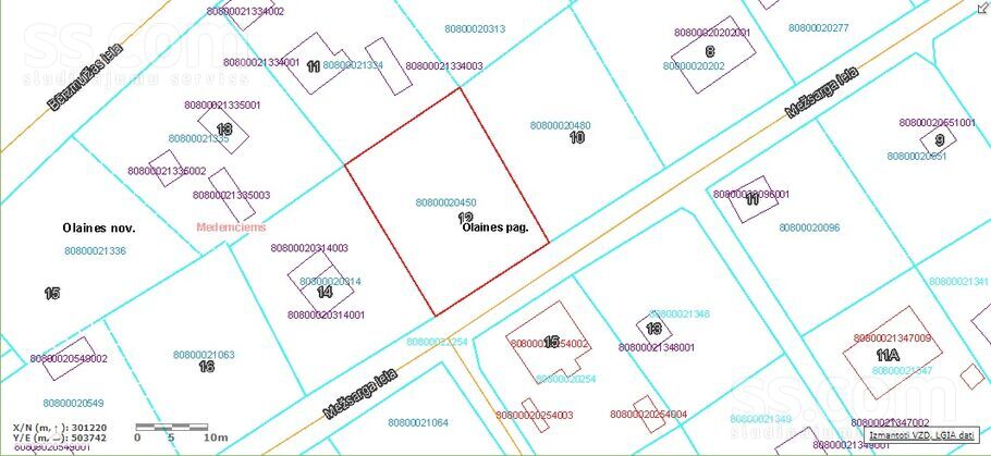 Mežsarga 12, Medemciems, Rīgas rajons, Olaines pag. — zeme