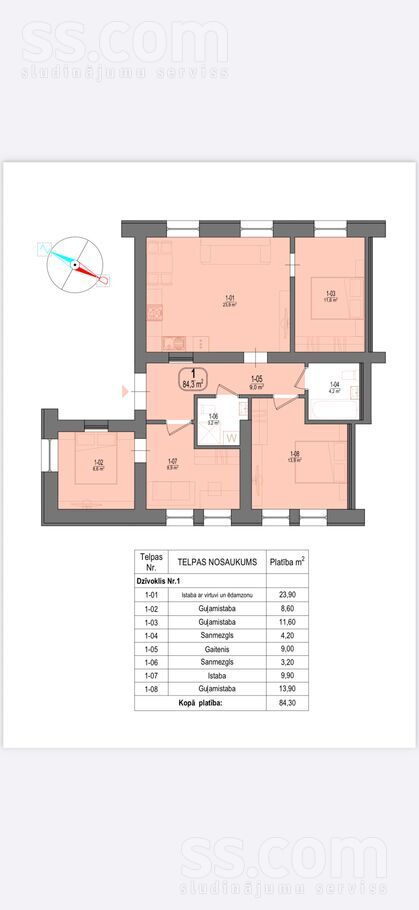 Talsu 3a, Ventspils un raj., Ventspils — dzivoklis