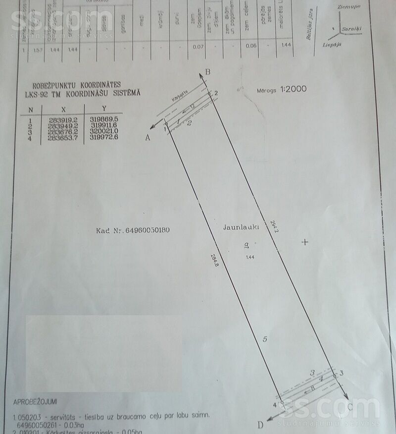 Jaunlauki, Saraiķi, Liepāja un raj., Vērgales pag. — zeme