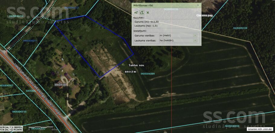 Mežmaļi, Saldus un raj., Brocēni — zeme