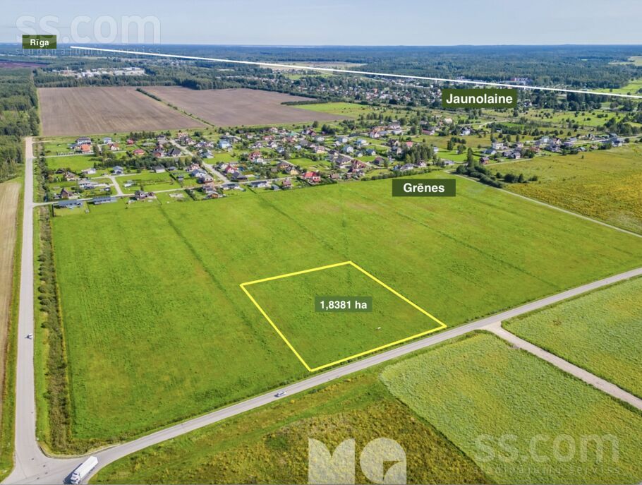 Upenieku - Jelgavas, Grēnes, Rīgas rajons, Olaines pag. — zeme