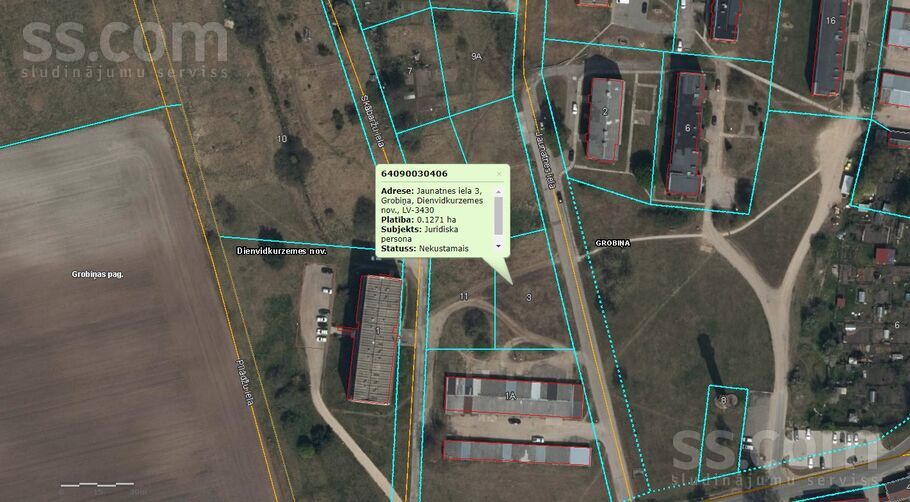 Jaunatnes 3, Grobiņa, Liepāja un raj., Grobiņas pag. — zeme