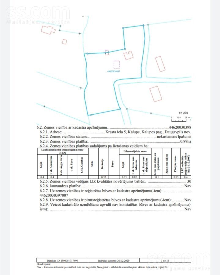 Krasta iela, Kalupe, Daugavpils un raj., Kalupes pag. — zeme