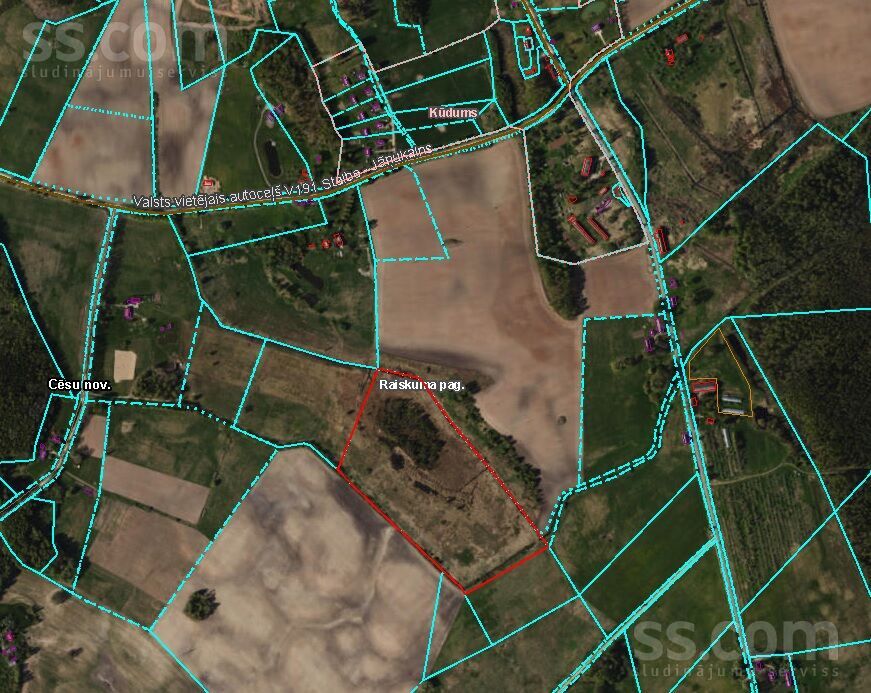 B/n Kūdums, Raiskums, Kūdums, Cēsis un raj., Raiskuma pag. — zeme
