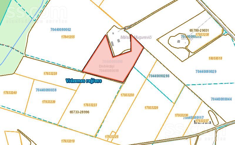 Divbērziņi, Mālsala, Madona un raj., Barkavas pag. — zeme