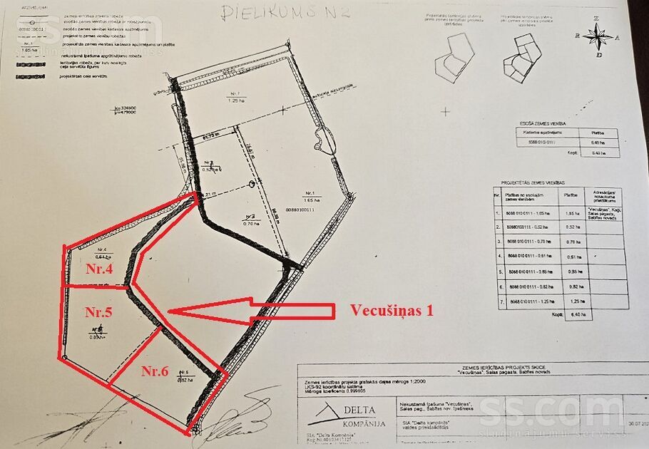 Vecušiņas 1, Kaģi, Rīgas rajons, Salas pag. — zeme