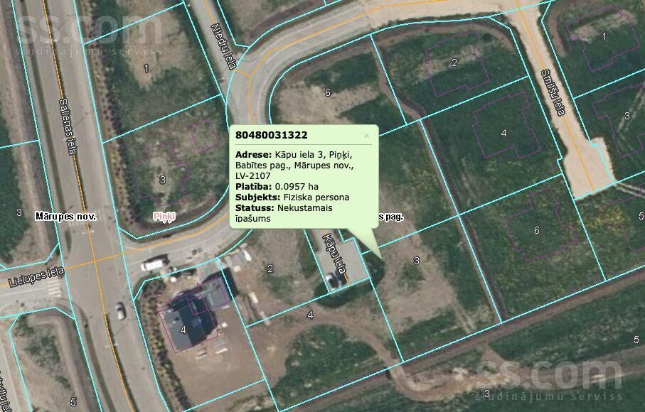 Kāpu 3, Piņķi, Rīgas rajons, Babītes pag. — zeme