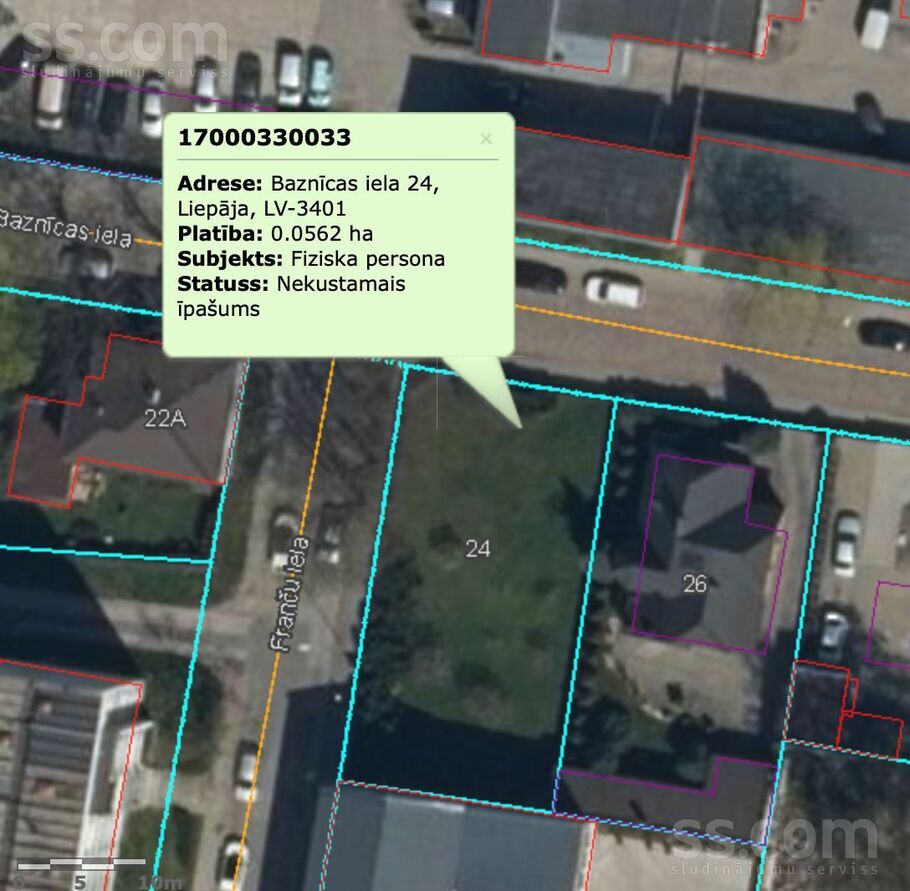 Baznīcas iela 24, Liepāja un raj., Liepāja — zeme