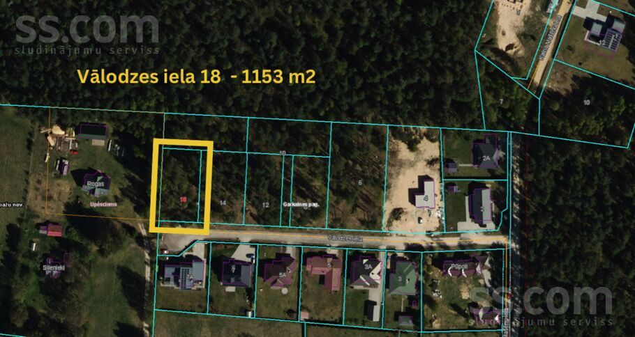 Vālodzes iela 18, Upesciems, Rīgas rajons, Garkalnes nov. — zeme