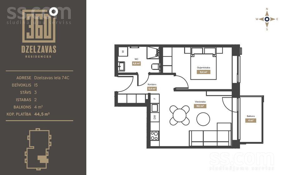 Dzelzavas 74c, Rīga — dzivoklis