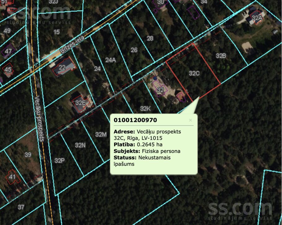Vecāķu pr. 32c, Rīga — zeme