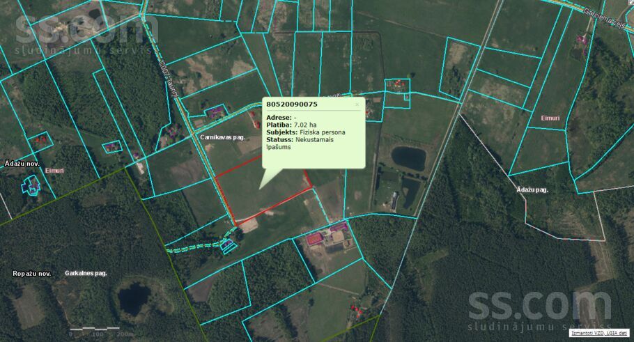 Videnieki-1, Eimuri, Rīgas rajons, Carnikavas nov. — zeme