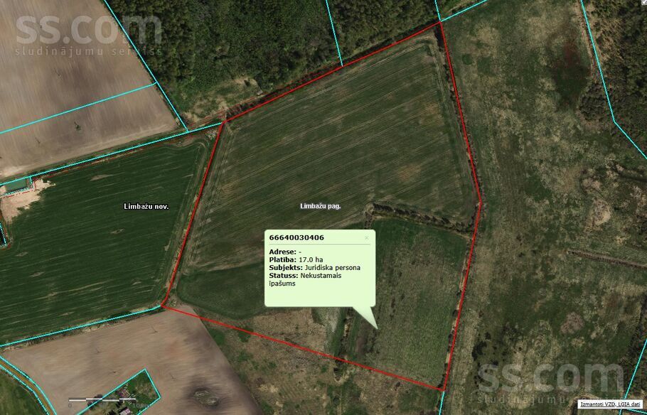 Pienenes, Limbaži un raj., Limbažu pag. — zeme