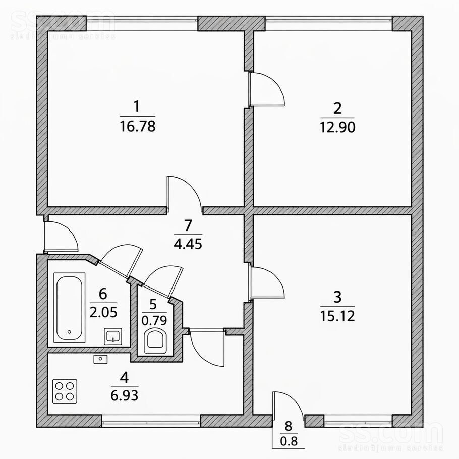 Vecais ceļš 53, Jelgava un raj., Jelgava — dzivoklis