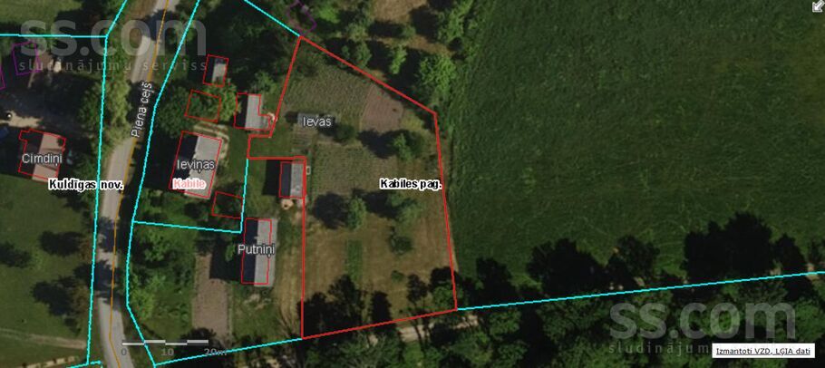 Ievas, Kabile, Kuldīga un raj., Kabiles pag. — zeme