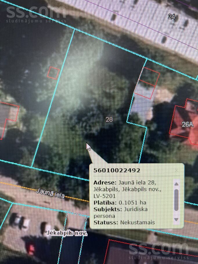 Jaunā iela 28, Jēkabpils un raj., Jēkabpils — zeme