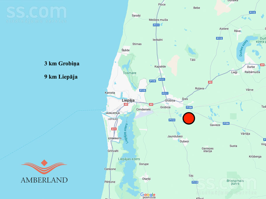 3 km no Grobiņas, Ālande, Liepāja un raj., Grobiņas pag. — zeme