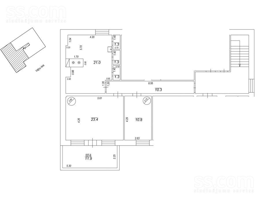 Vaļņu 12, Cēsis un raj., Cēsis — dzivoklis