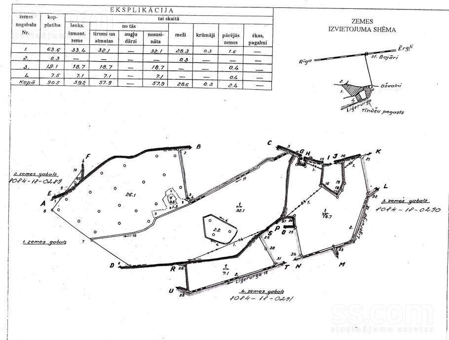 Vecmežruņģi, Kākciems, Rīgas rajons, Ropažu nov. — zeme