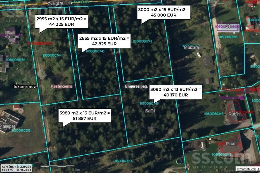 Liedagi, Ķesterciems, Tukums un raj., Engures pag. — zeme