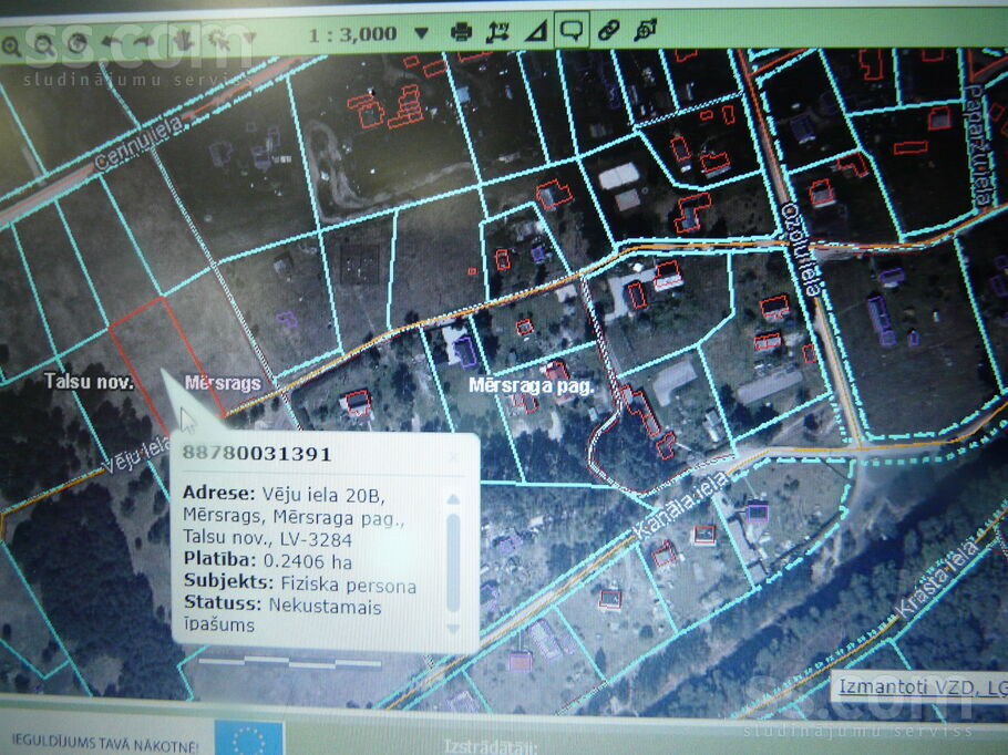 Vēju 20, Mērsrags, Talsi un raj., Mērsraga pag. — zeme