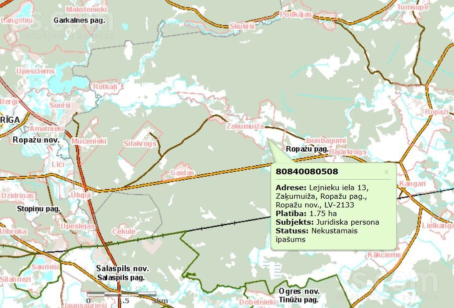 Lejnieku 13, Zaķumuiža, Rīgas rajons, Ropažu nov. — zeme