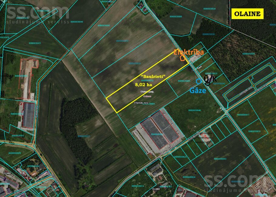 Saulrieti, Grēnes, Rīgas rajons, Olaines pag. — zeme