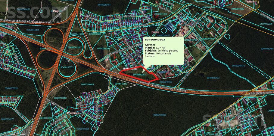 Kārļa Ulmaņa gatve, Babīte, Rīgas rajons, Babītes pag. — zeme