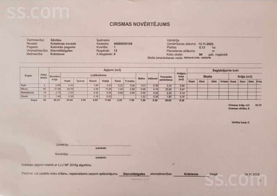 Dorotpole, Krāslava un raj., Kalniešu pag. — mezs