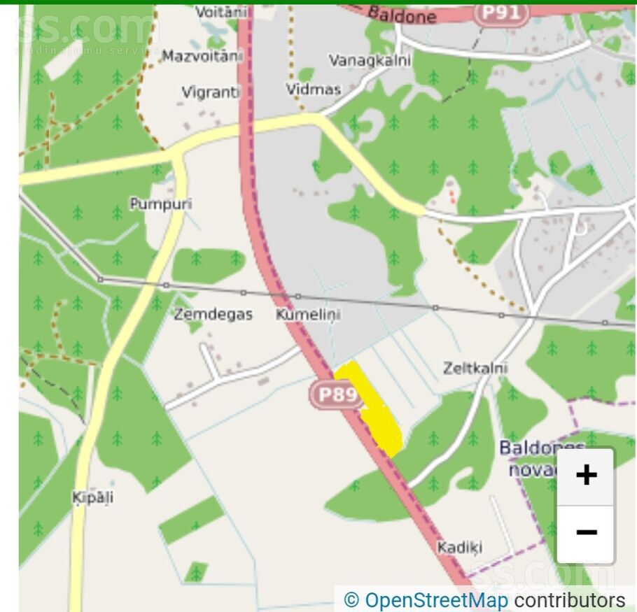 Kadiķi, Rīgas rajons, Baldone — zeme