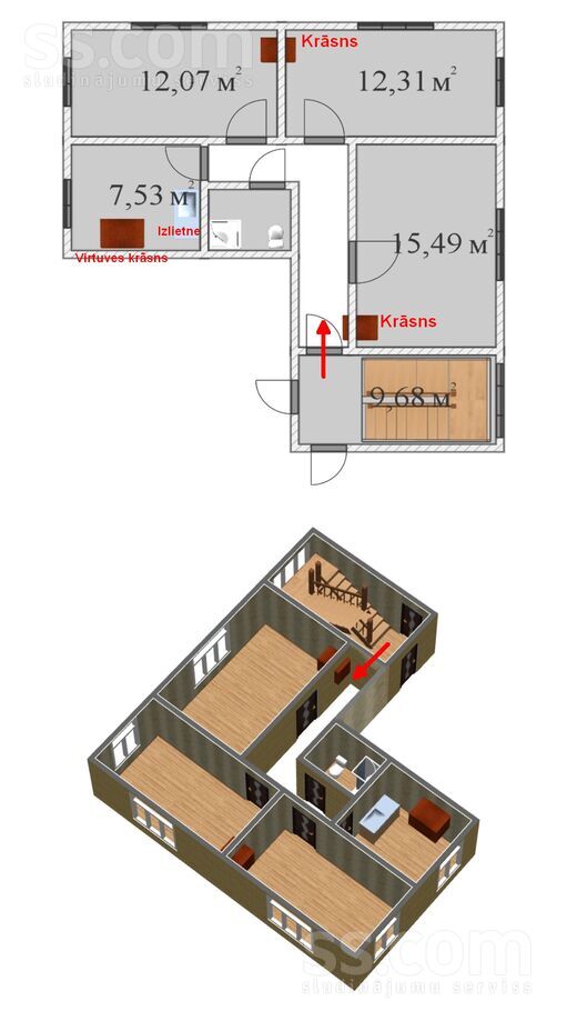 Pleskavas iela 3, Valmiera un raj., Valmiera — dzivoklis