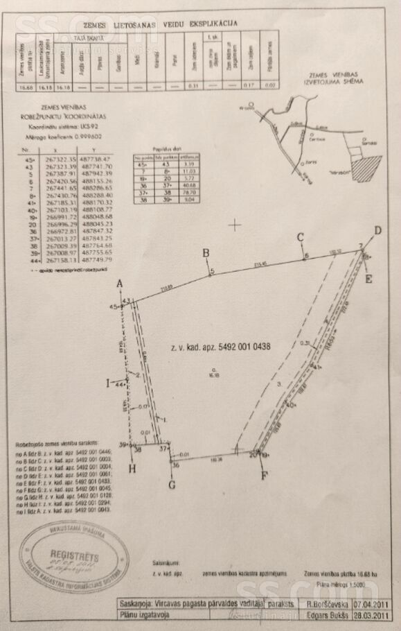 Vircavas, Vircava, Jelgava un raj., Vircavas pag. — zeme