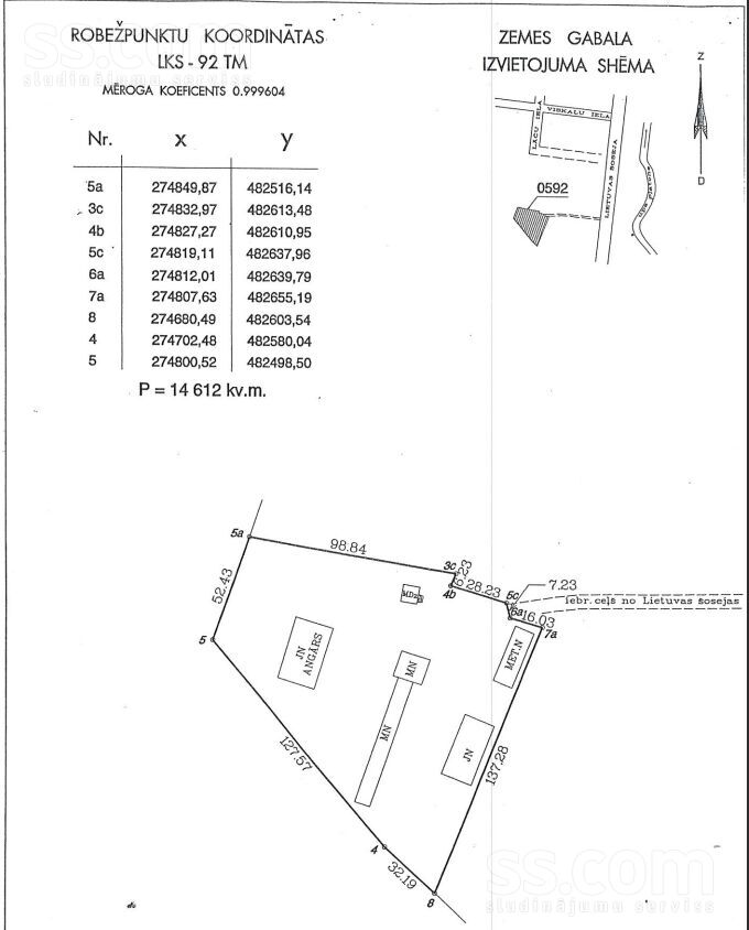 Lietuvas šoseja 108, Jelgava un raj., Jelgava — zeme