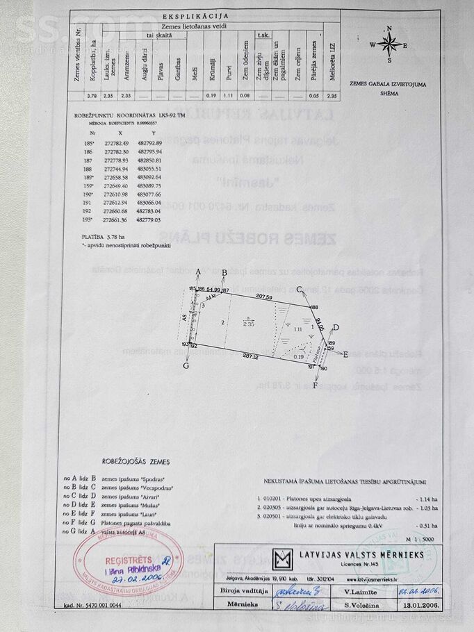 Jasmīni, Platone, Jelgava un raj., Platones pag. — zeme
