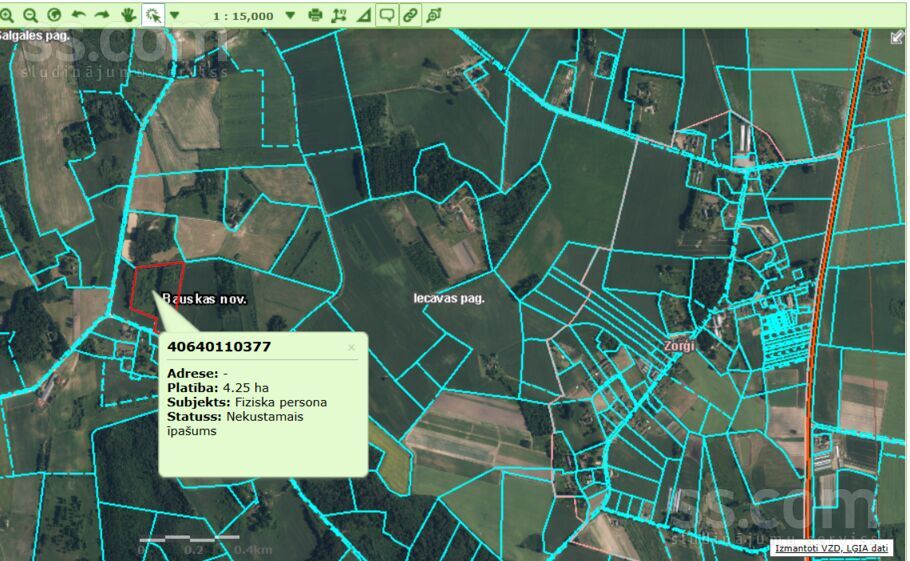 Pikas, Zorģi, Bauska un raj., Iecavas nov. — zeme