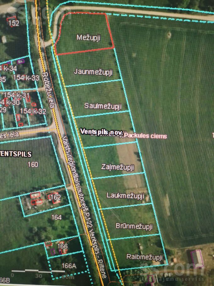 Robežu iela, Packules ciems, Ventspils un raj., Tārgales pag. — zeme